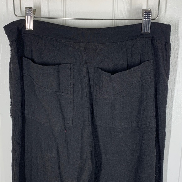 XCVI Wearables black cotton wide leg crop boho pants size small - Picture 4 of 13